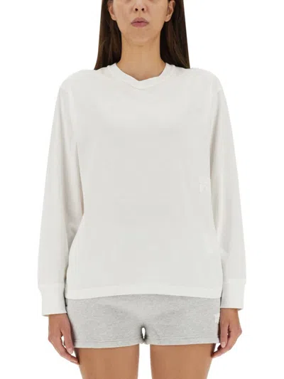 Alexander Wang T T By Alexander Wang Embossed Logo T-shirt In White