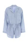 Alexander Wang T T By Alexander Wang Embroidered Lyocell Jumpsuit In Blue