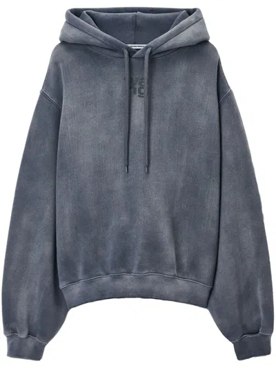 Alexander Wang T T By Alexander Wang Essential Hoodie Washed Asphalt In Blue