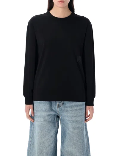 Alexander Wang T T By Alexander Wang Essential Puff Logo T-shirt In Black