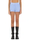 Alexander Wang T Elastic Waist Shorts In Blue