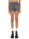 Alexander Wang T T By Alexander Wang Dark Grey Cotton Blend Shorts In Grey