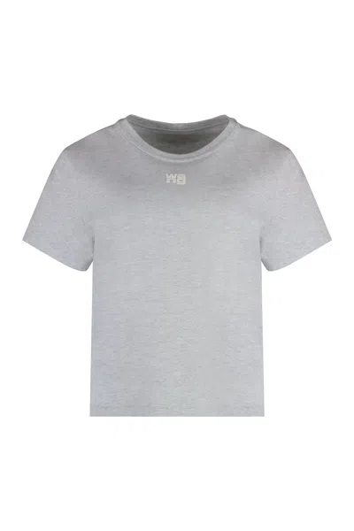 Alexander Wang T T By Alexander Wang Essential Shrunk T-shirt In Gray