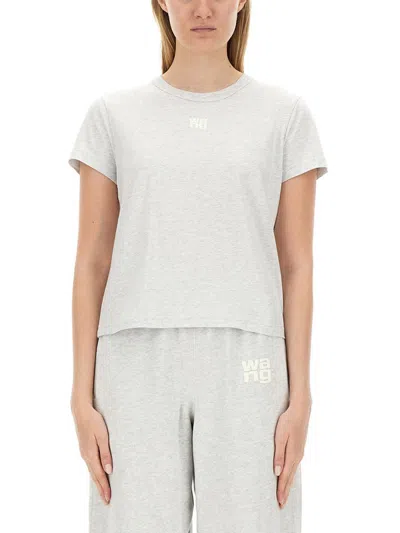 Alexander Wang T T By Alexander Wang Essential Shrunk T-shirt In Grey