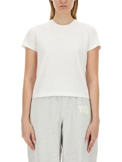 Alexander Wang T T By Alexander Wang Essential Shrunk Tshirt In White