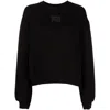 Alexander Wang T Alexanderwang.t Essential Terry Crew Sweatshirt With Puff Paint Logo In Black
