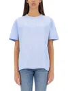 Alexander Wang T T By Alexander Wang Relaxed-fit Cotton T-shirt With Subtle Logo Detail In Baby Blue