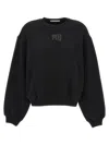 Alexander Wang T Alexanderwang.t Essential Terry Crew Sweatshirt With Puff Paint Logo