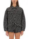 Alexander Wang T Alexander Wang Falling Back Logo-print Denim Jacket