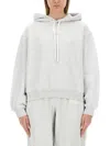Alexander Wang T T By Alexander Wang Oversized Grey Hoodie With Subtle Logo