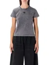 Alexander Wang T T By Alexander Wang Grey Délavé Cotton T-shirt With Logo In Gray