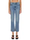 Alexander Wang T T By Alexander Wang Light Wash High Waist Jeans In Navy