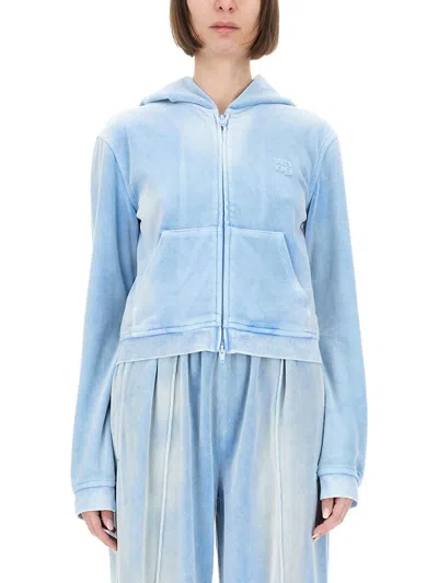 Alexander Wang T T By Alexander Wang Hoodie In Blue
