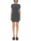 Alexander Wang T T By Alexander Wang Jacquard Mini Dress With Logo In Gray