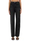 Alexander Wang T T By Alexander Wang Wide-leg Cut-out Denim Jeans In Grey