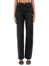 Alexander Wang T T By Alexander Wang Wide-leg Cut-out Denim Jeans In Grey