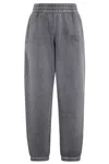 Alexander Wang T T By Alexander Wang Jogger Terry Trousers In Grey