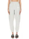 Alexander Wang T T By Alexander Wang Puff Logo Essential Terry Sweatpants In Grey