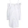 Alexander Wang T T By Alexander Wang Ladies Bright White Off-shoulder Shirt Dress In White