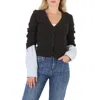 ALEXANDER WANG T T BY ALEXANDER WANG LADIES COMPACT COTTON CUFF RIBBED CARDIGAN