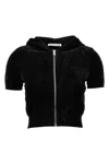 Alexander Wang T T By Alexander Wang Logo Chenille Cropped Hoodie