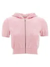 Alexander Wang T T By Alexander Wang Cropped Zip-up Hoodie In Pink