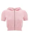 Alexander Wang T T By Alexander Wang Logo Chenille Cropped Hoodie In Pink