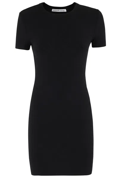 Alexander Wang T T By Alexander Wang Logo Dress In Black