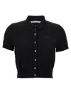 Alexander Wang T T By Alexander Wang Logo Patch Polo Shirt In Black