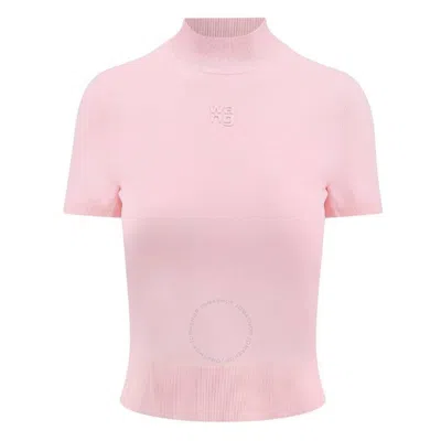 ALEXANDER WANG T T BY ALEXANDER WANG LOGO SHORT SLEEVE MOCKNECK TOP