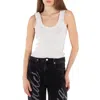 Alexander Wang T Gray Embossed Tank Top In White