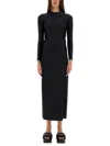 Alexander Wang T T By Alexander Wang Long Dress With Logo In Black