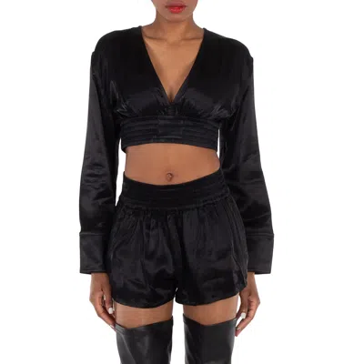 Alexander Wang T T By Alexander Wang Long-sleeve Cropped Blouse