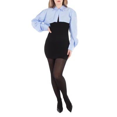 Alexander Wang T T By Alexander Wang Long Sleeve Ribbed Shirt Dress