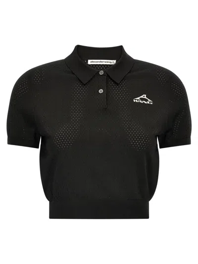 ALEXANDER WANG T T BY ALEXANDER WANG MESH POLO SHIRT