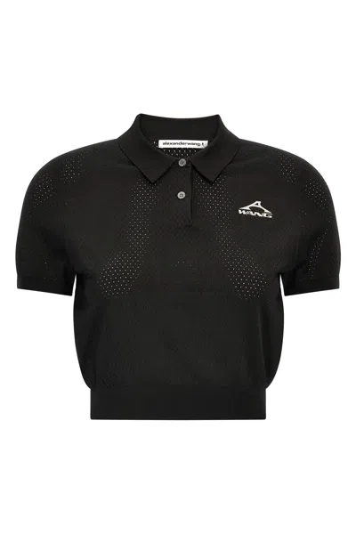 ALEXANDER WANG T T BY ALEXANDER WANG MESH POLO SHIRT