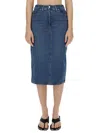 Alexander Wang T T By Alexander Wang Midi Skirt In Navy