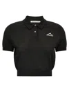 Alexander Wang T T By Alexander Wang Openwork Mesh Polo Shirt With 3d Logo