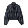 Alexander Wang T Navy Deconstructed Track Jacket In Black