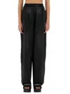 Alexander Wang T T By Alexander Wang Wide-fit Pants With Logo Detail In Black