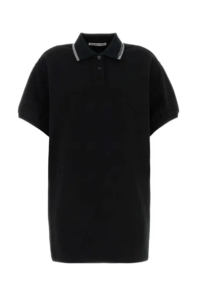 Alexander Wang T T By Alexander Wang Black Cotton Mini Polo Dress