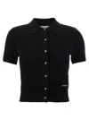 Alexander Wang T T By Alexander Wang Polo Cardigan In Black
