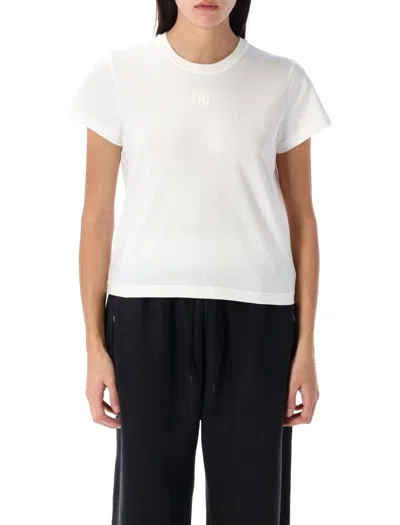 Alexander Wang T T By Alexander Wang Puff Logo Shrunken Tee In White