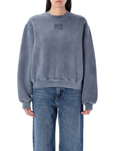 Alexander Wang T T By Alexander Wang Puff Logo Sweatshirt In Blue
