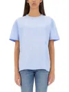 Alexander Wang T T By Alexander Wang Relaxed-fit Cotton T-shirt With Subtle Logo Detail In Blue