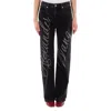 Alexander Wang T T By Alexander Wang Relaxed Hotfix Cursive Logo Jeans In Black