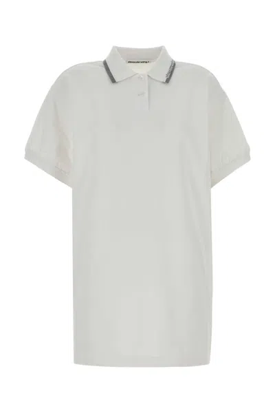 Alexander Wang T T By Alexander Wang Relaxed Mini Polo Dress In White