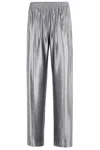 Alexander Wang T Alexanderwang.t Relaxed Logo-embroidered Satin Track Pants In Gray