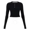 Alexander Wang T T By Alexander Wang Ribbed-knit Double Layer Top In Black