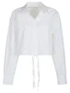 Alexander Wang T Alexanderwang.t Cotton Cropped Drawstring Shirt In White